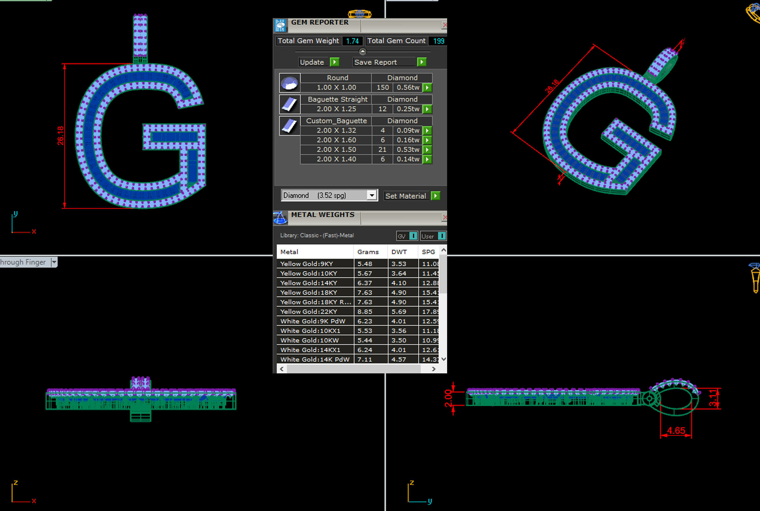 alphabets pendent initial pendent 3D print model_4
