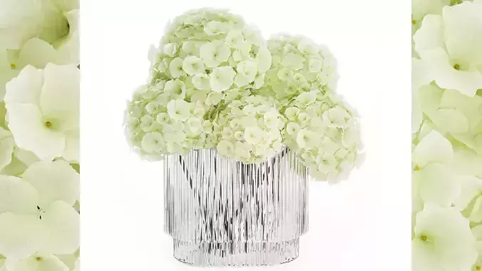 Small minimalist flower bouquet hydrangea vase 359 3D model