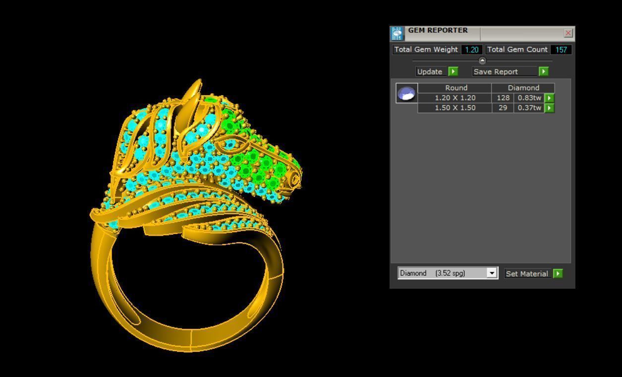 hors ring 3D print model_1