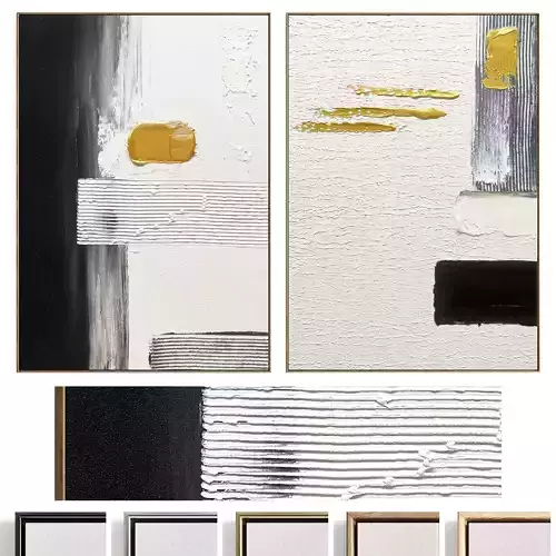 Plaster Two Photo Frame 507 Low-poly 3D model