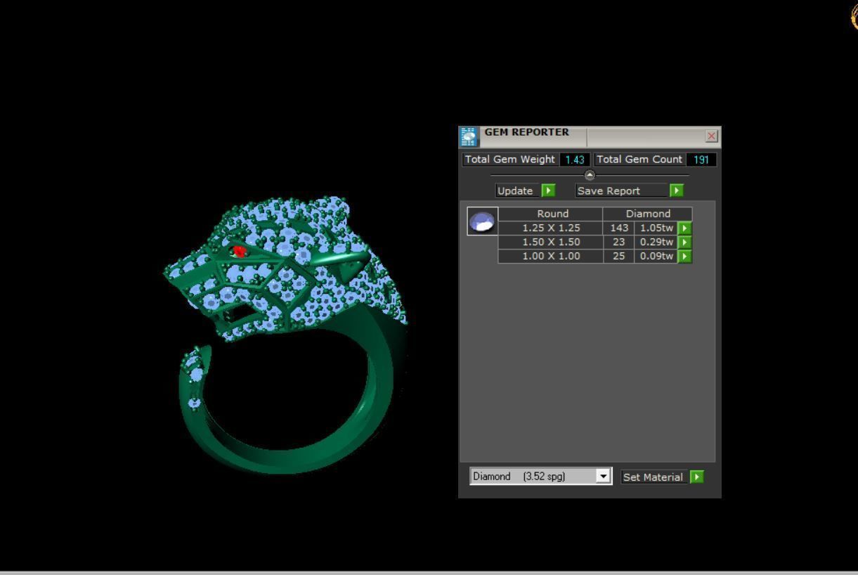 panthar ring 3D print model_1