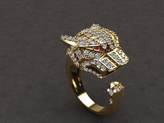 panthar ring 3D print model_4