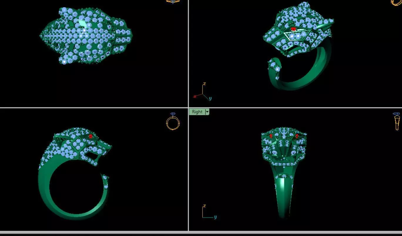 panthar ring 3D print model_0