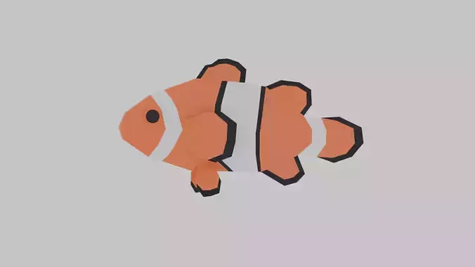 Low poly clownfish