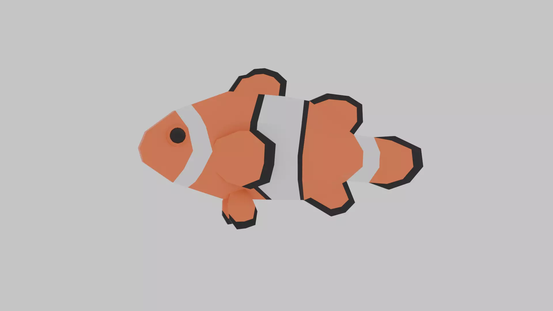 Low poly clownfish Low-poly 3D model_0