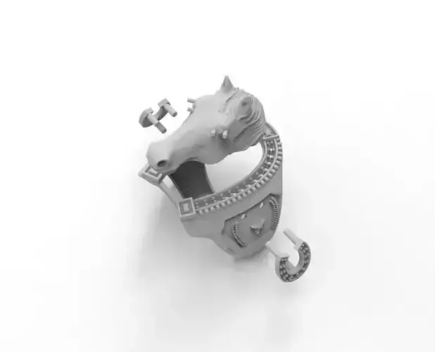 anillo caballo herradura  3D print model