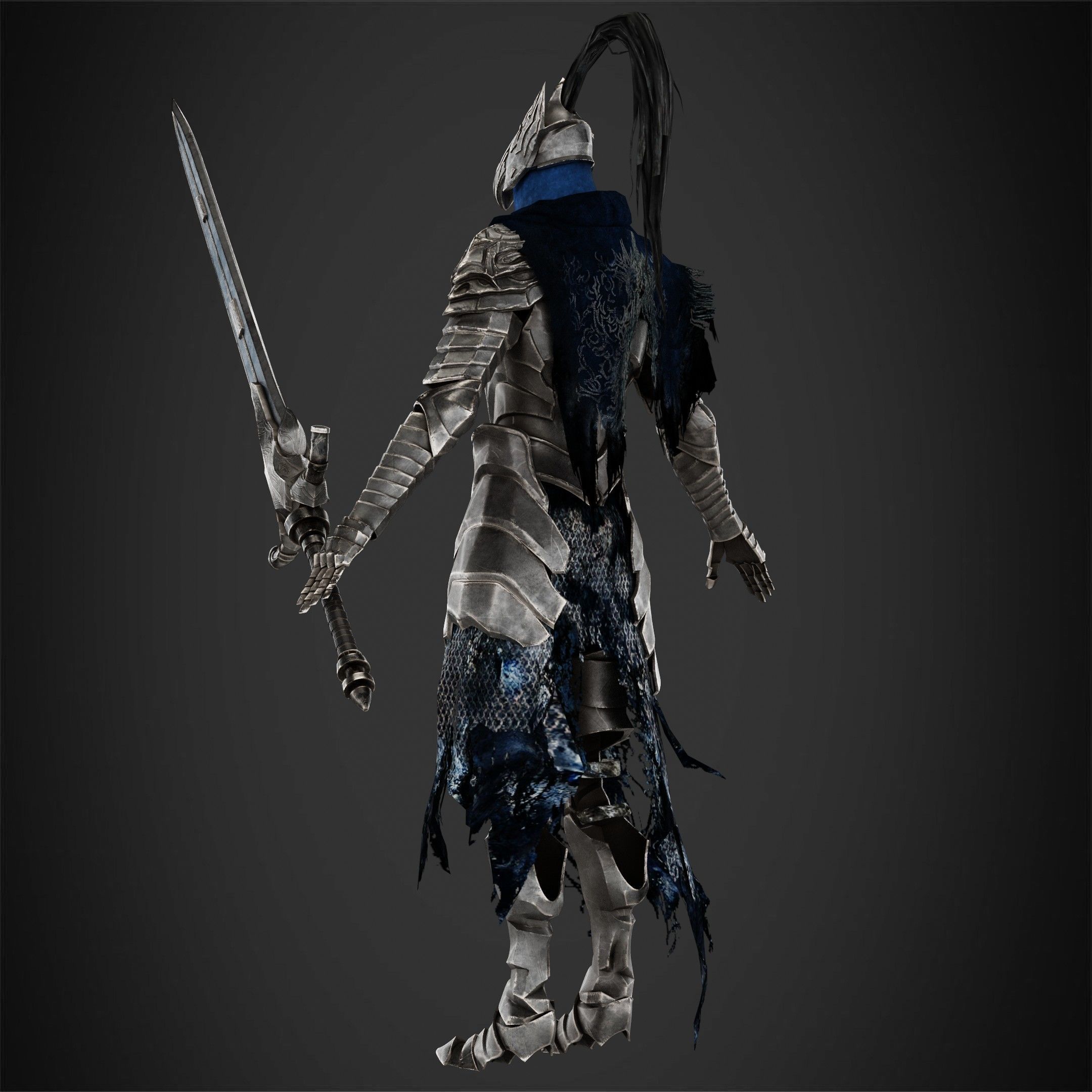 Dark Souls Knight Artorias Armor and Greatsword for Cosplay 3D Model Collection_10