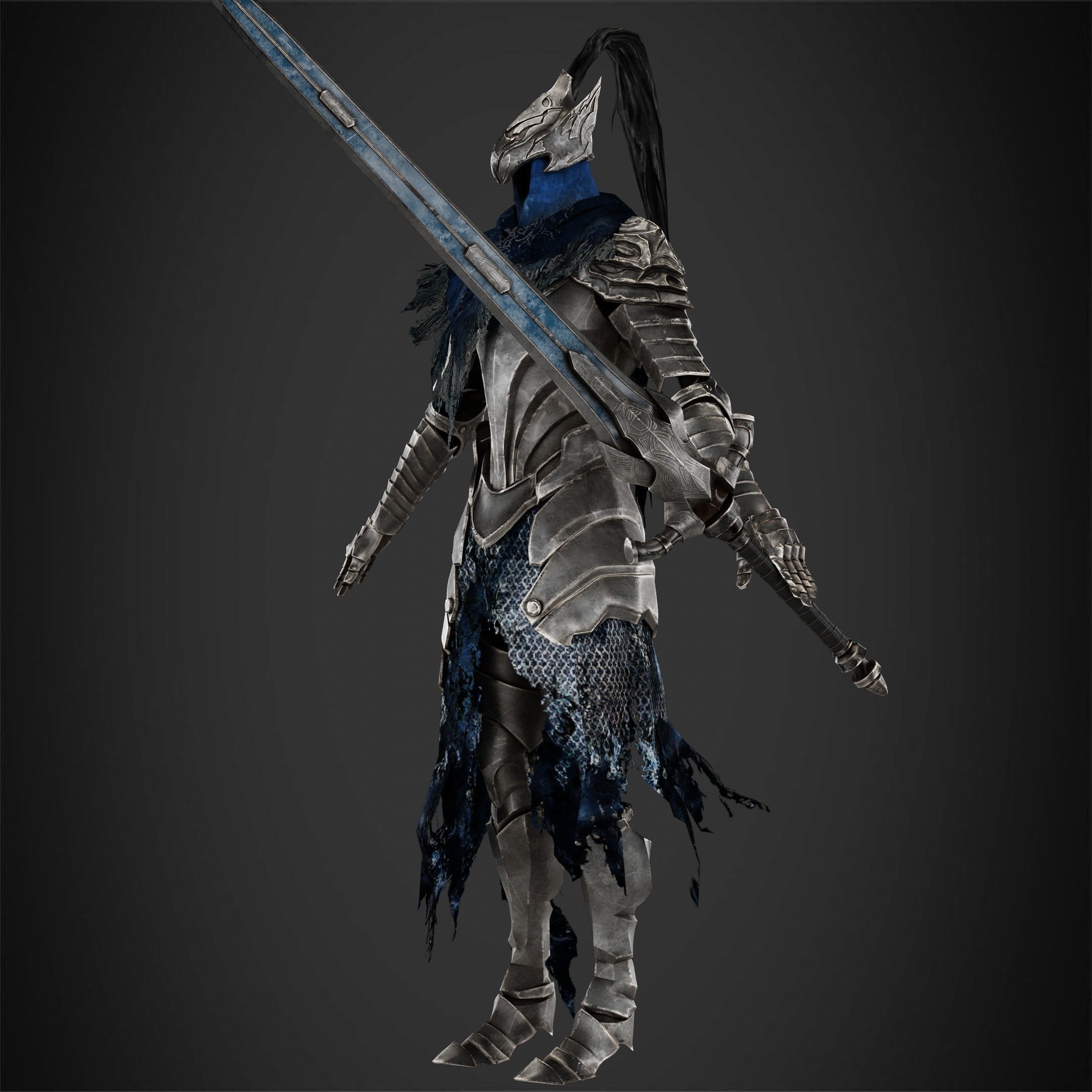 Dark Souls Knight Artorias Armor and Greatsword for Cosplay 3D Model Collection_8