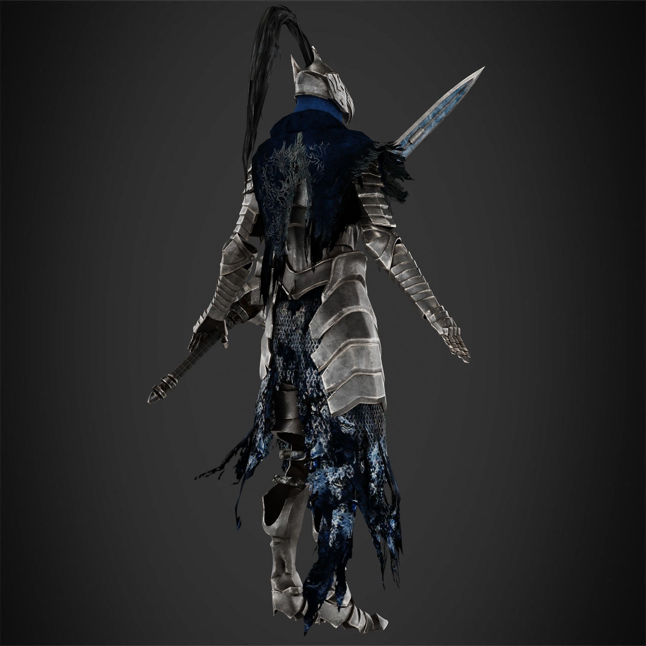 Dark Souls Knight Artorias Armor and Greatsword for Cosplay 3D Model Collection_12