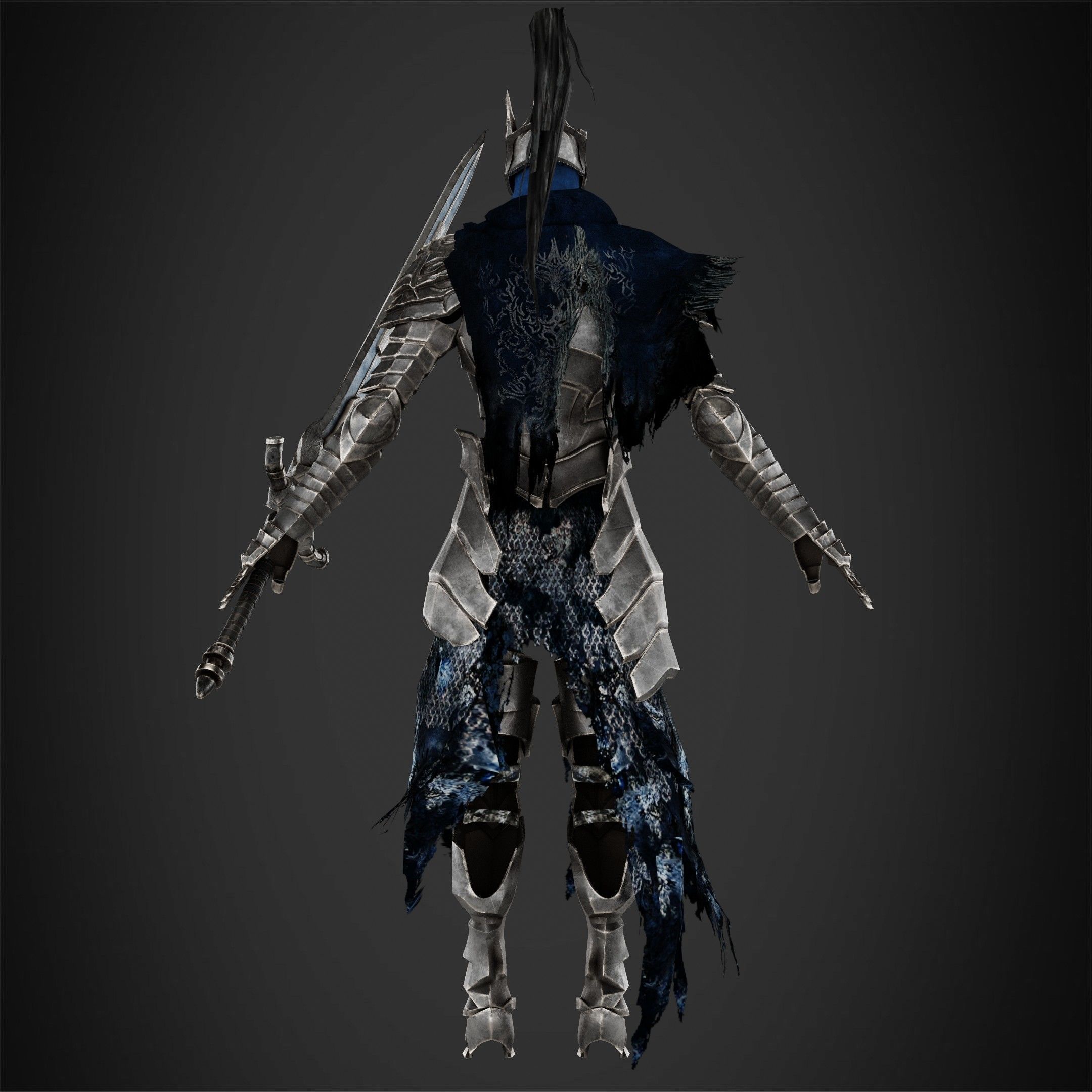 Dark Souls Knight Artorias Armor and Greatsword for Cosplay 3D Model Collection_11
