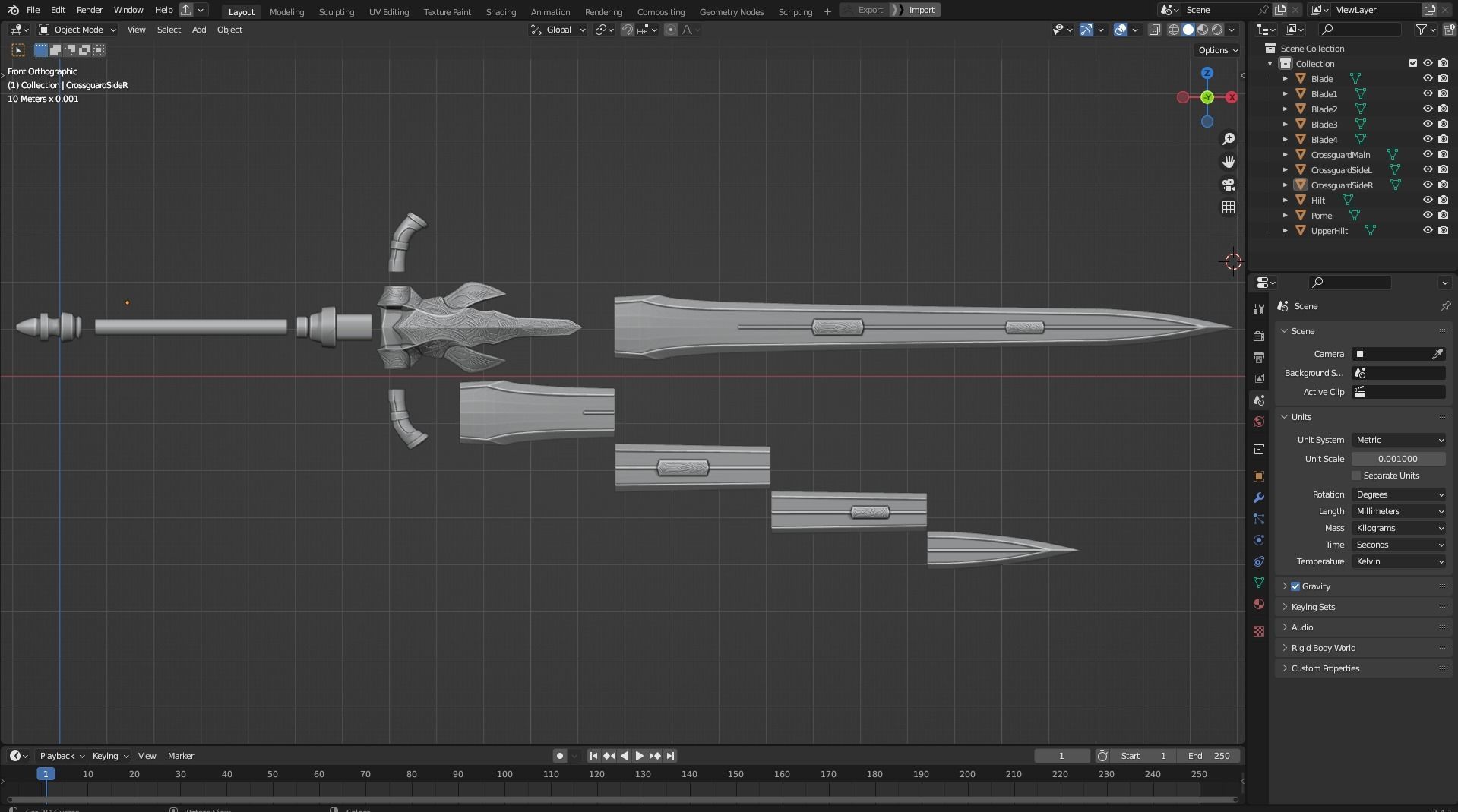 Dark Souls Knight Artorias Armor and Greatsword for Cosplay 3D Model Collection_21