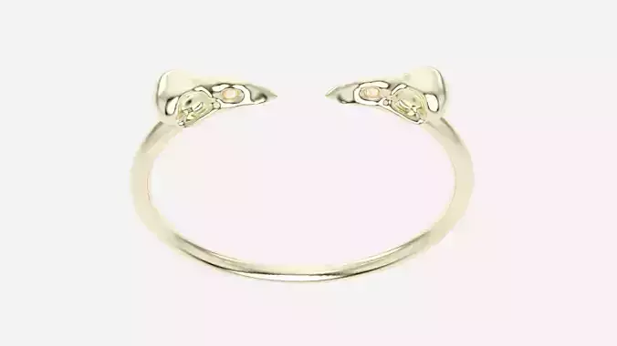 Raven Bird Skull Bangle Bracelet 3D print model