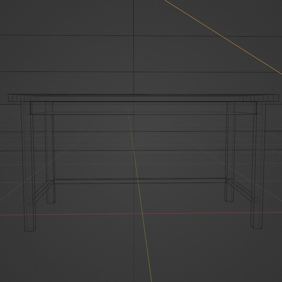 Old Table Low-poly 3D model_4