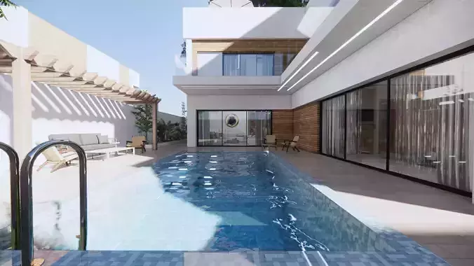 New Modern 3 Villa 3D model