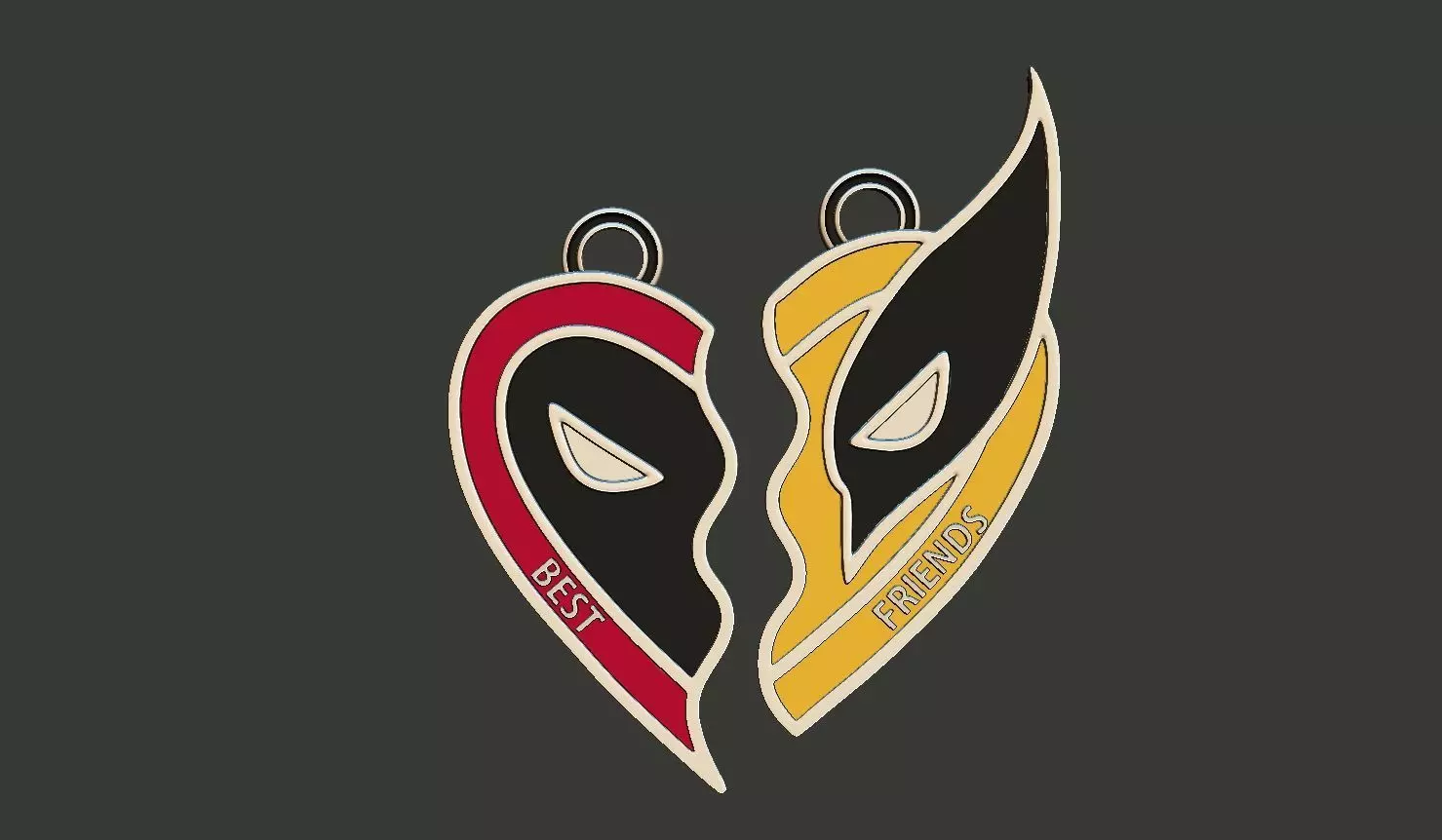 DEADPOOL WOLVERINE BEST FRIENDS PENDANT Free 3D print model