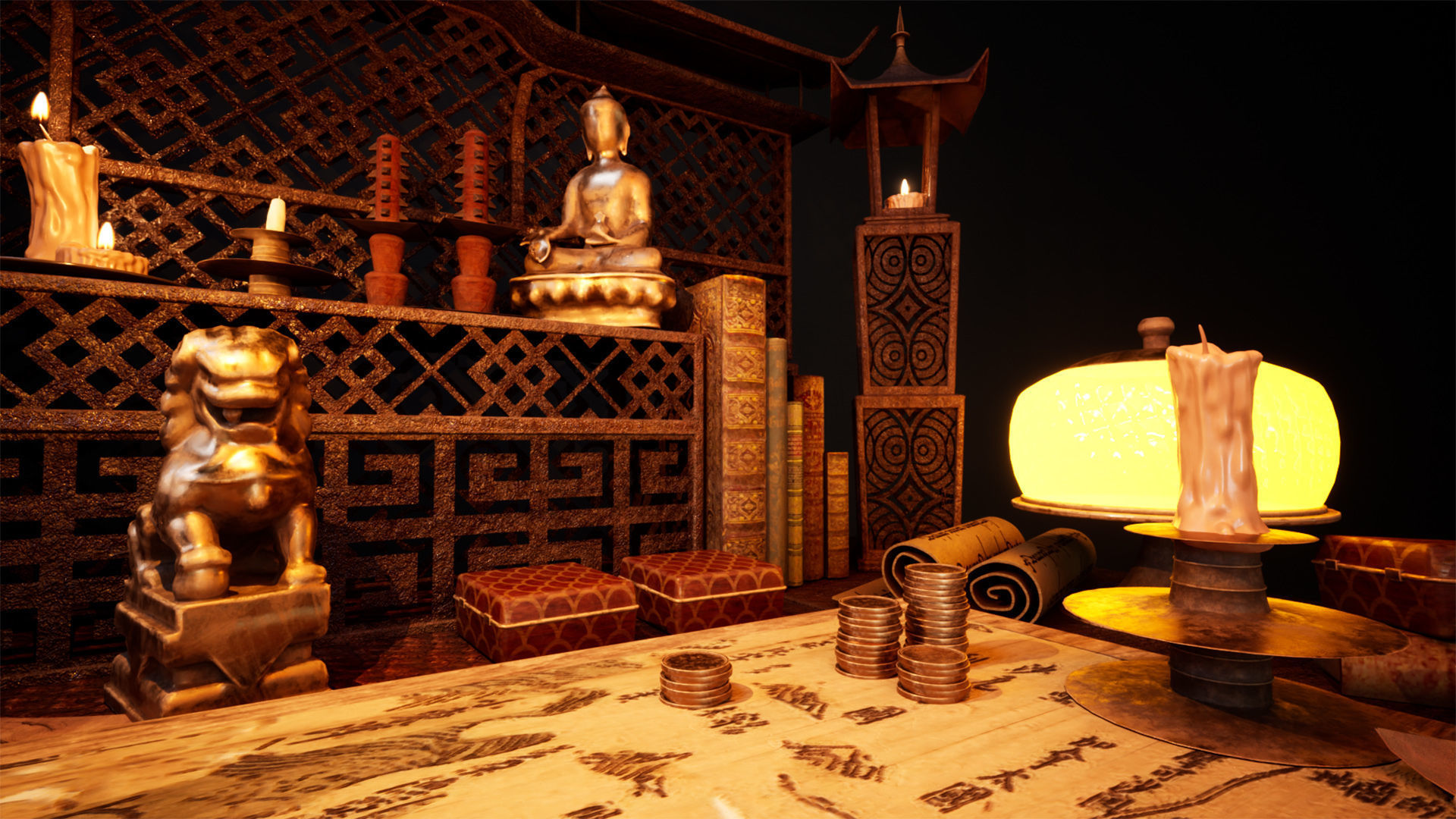 Chinese Study 33 Assets Low-poly 3D model_5