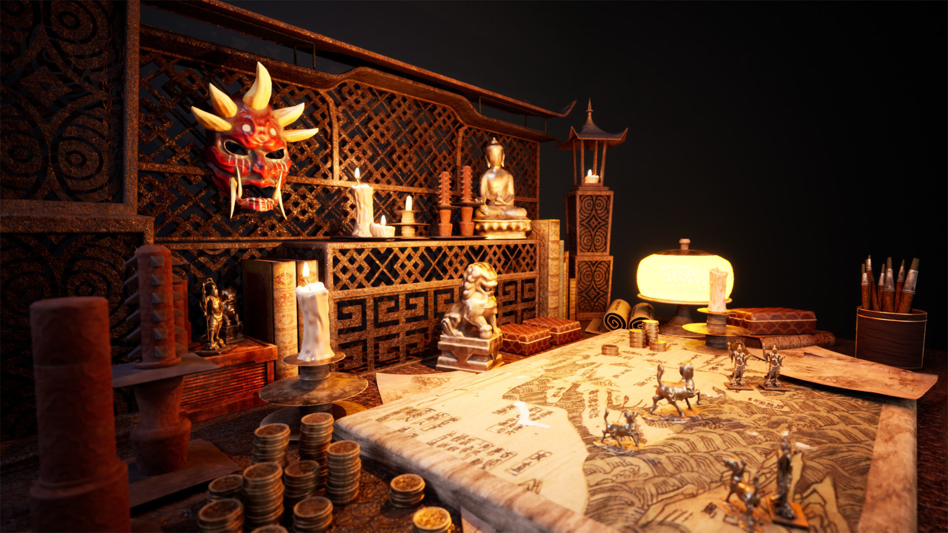 Chinese Study 33 Assets Low-poly 3D model_10