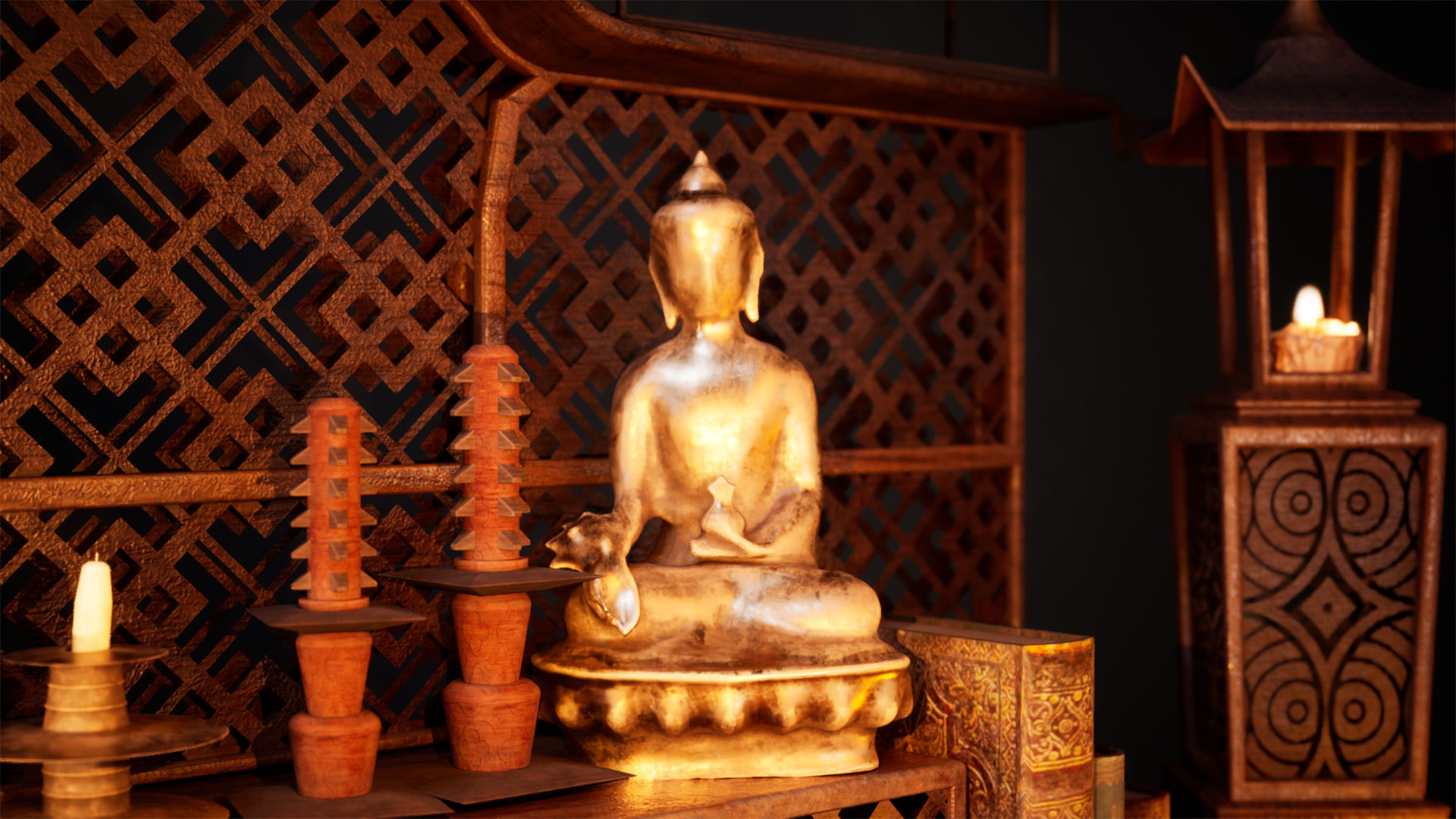 Chinese Study 33 Assets Low-poly 3D model_1