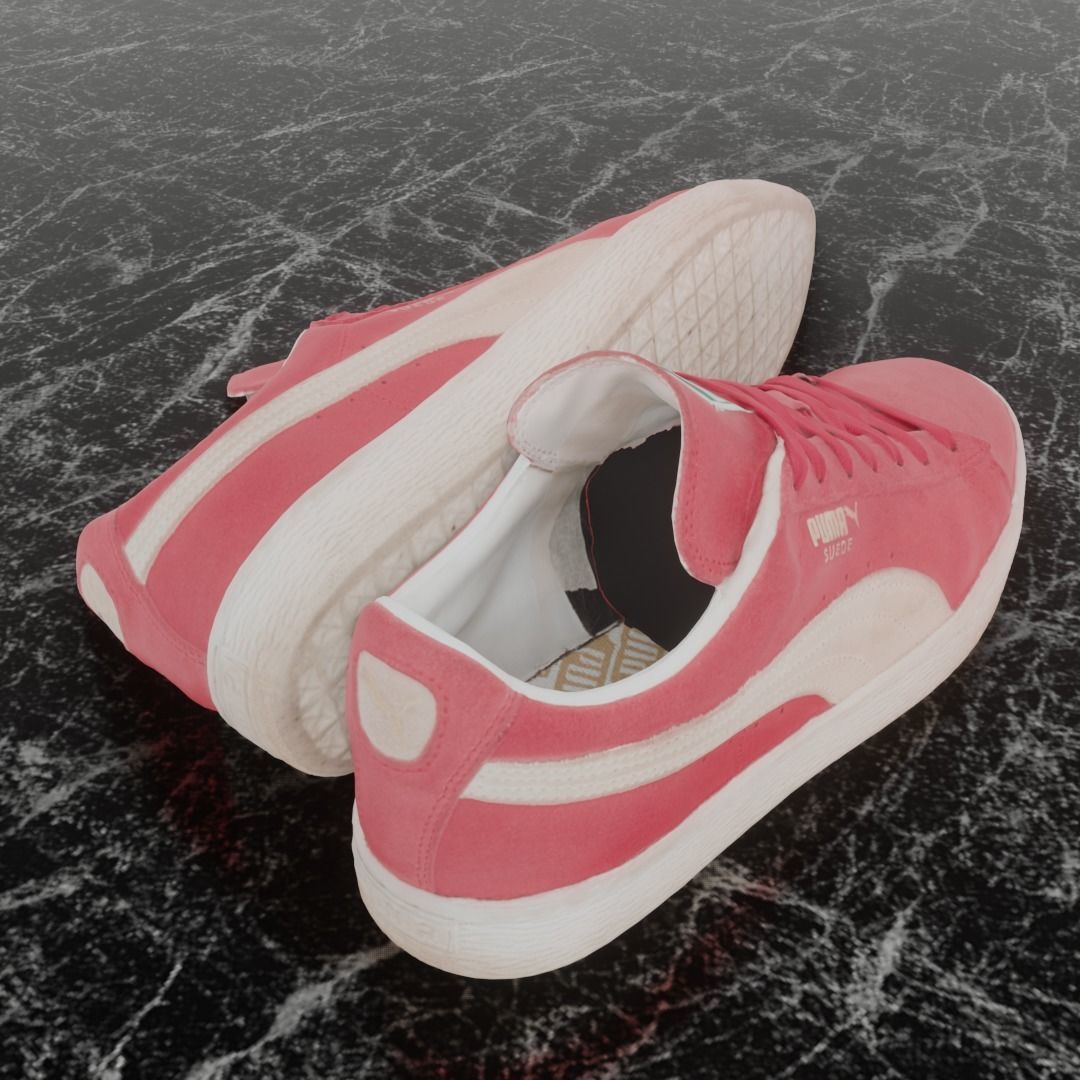 PUMA 3D SHOES - PINK - SUEDE Low-poly 3D model_5