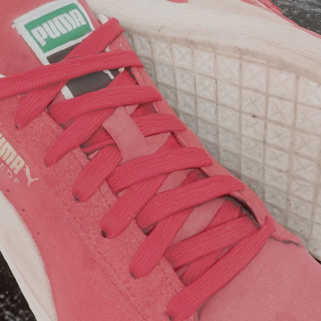 PUMA 3D SHOES - PINK - SUEDE Low-poly 3D model_9