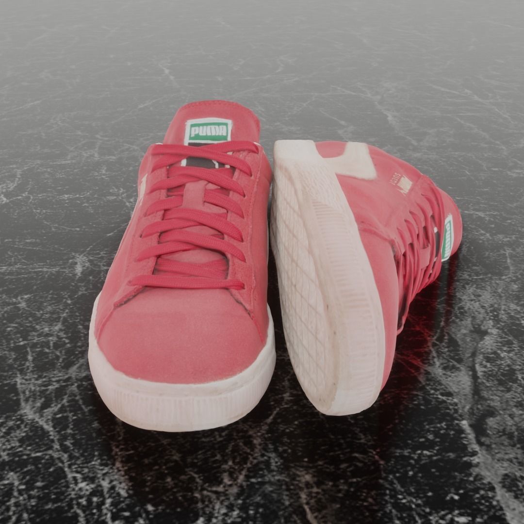 PUMA 3D SHOES - PINK - SUEDE Low-poly 3D model_3