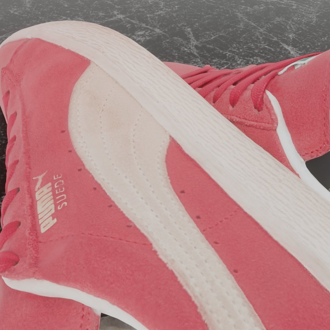 PUMA 3D SHOES - PINK - SUEDE Low-poly 3D model_8