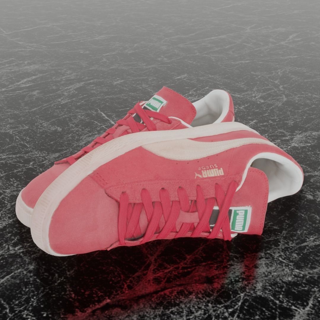 PUMA 3D SHOES - PINK - SUEDE Low-poly 3D model_1
