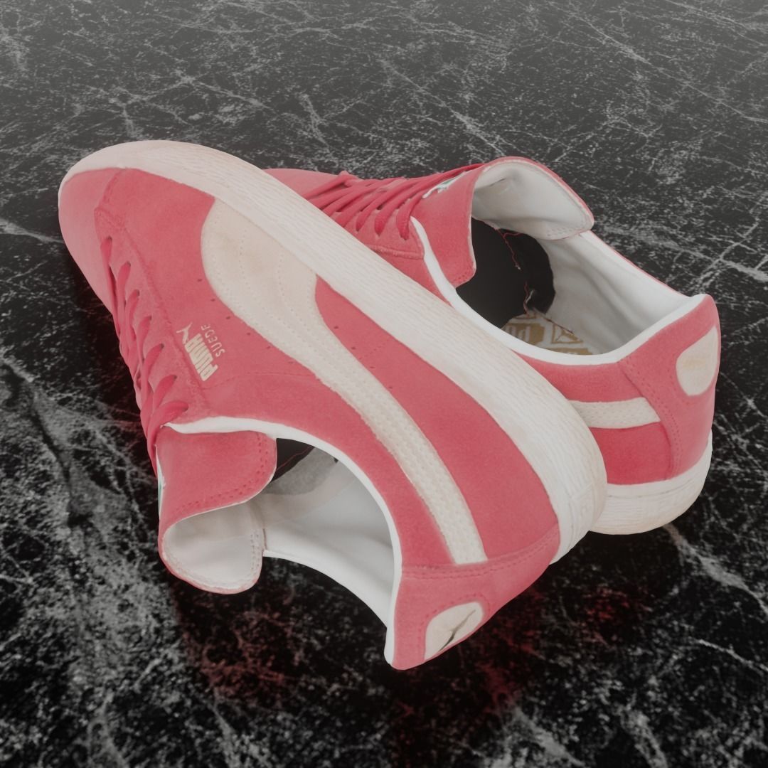 PUMA 3D SHOES - PINK - SUEDE Low-poly 3D model_6