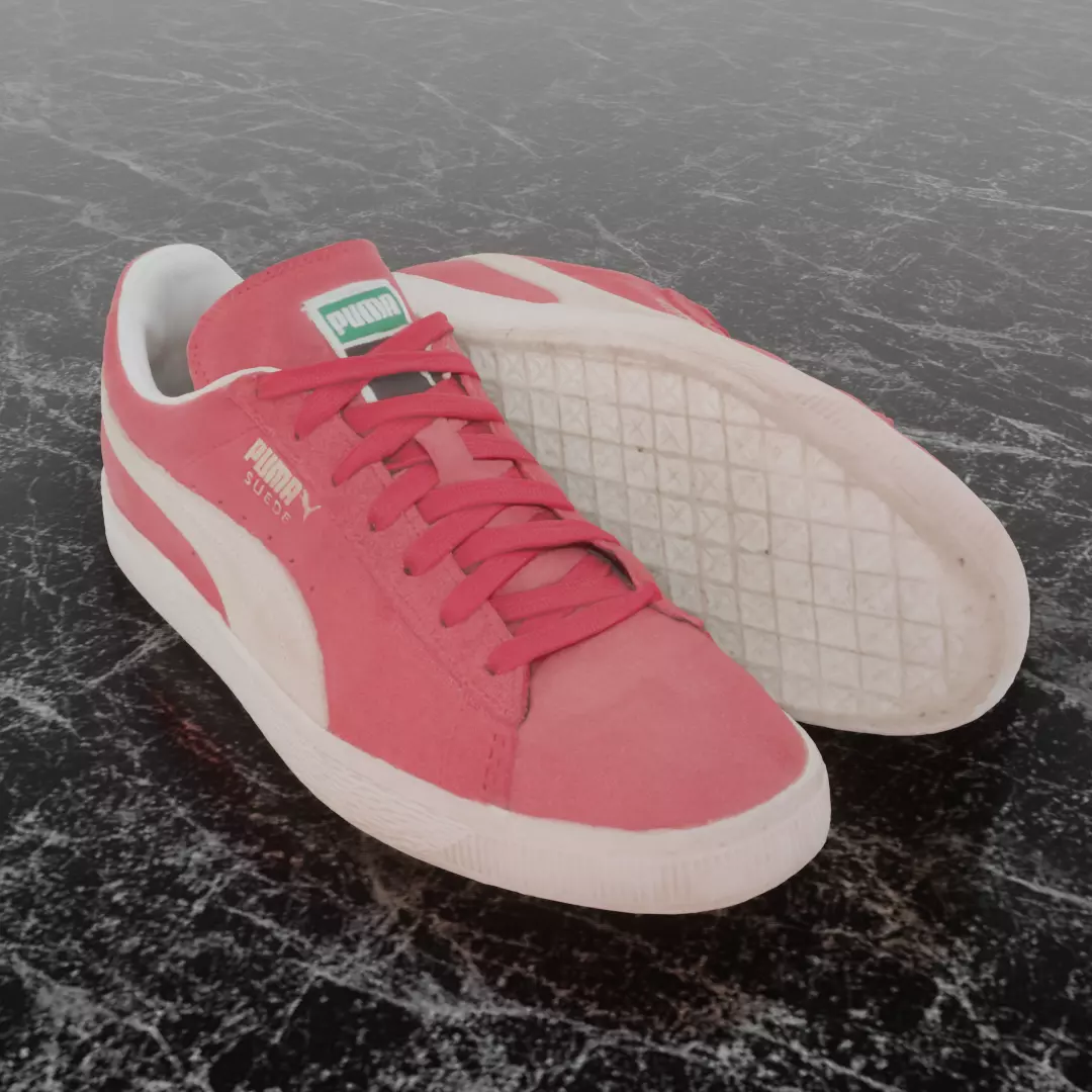 PUMA 3D SHOES - PINK - SUEDE Low-poly 3D model_0