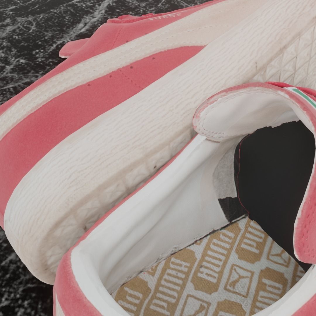 PUMA 3D SHOES - PINK - SUEDE Low-poly 3D model_11