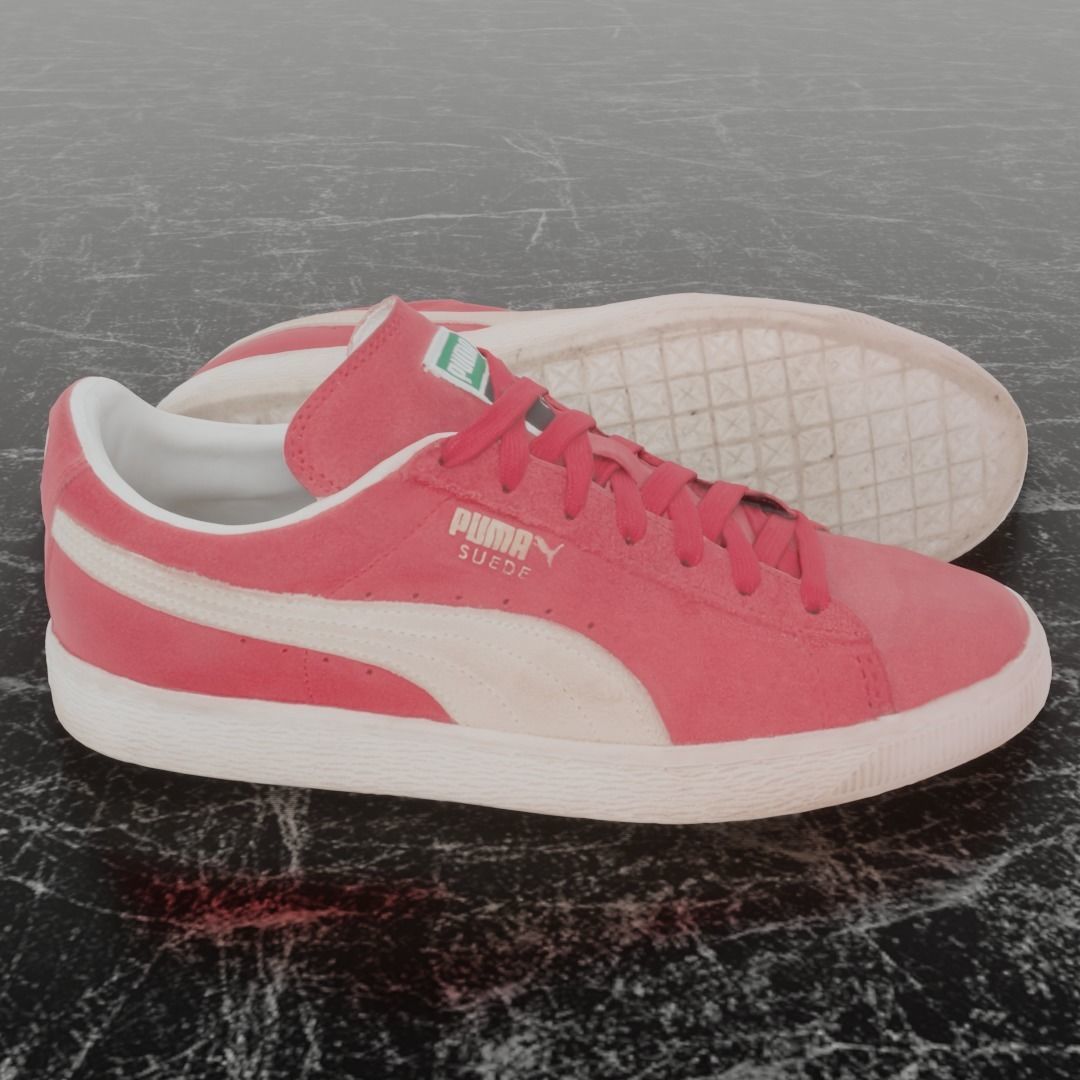 PUMA 3D SHOES - PINK - SUEDE Low-poly 3D model_4