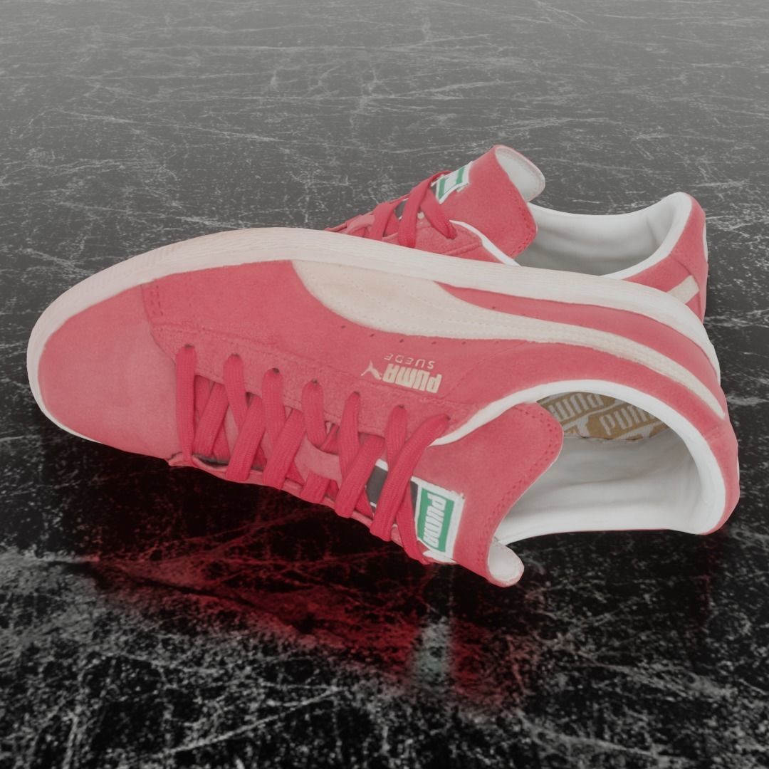 PUMA 3D SHOES - PINK - SUEDE Low-poly 3D model_7
