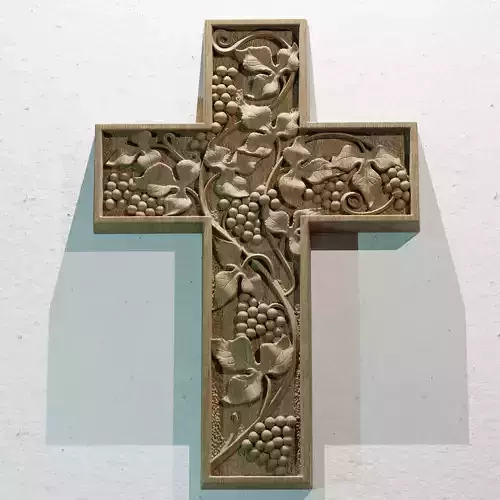 3D model STL FILE for CNC milling machine Wall Cross