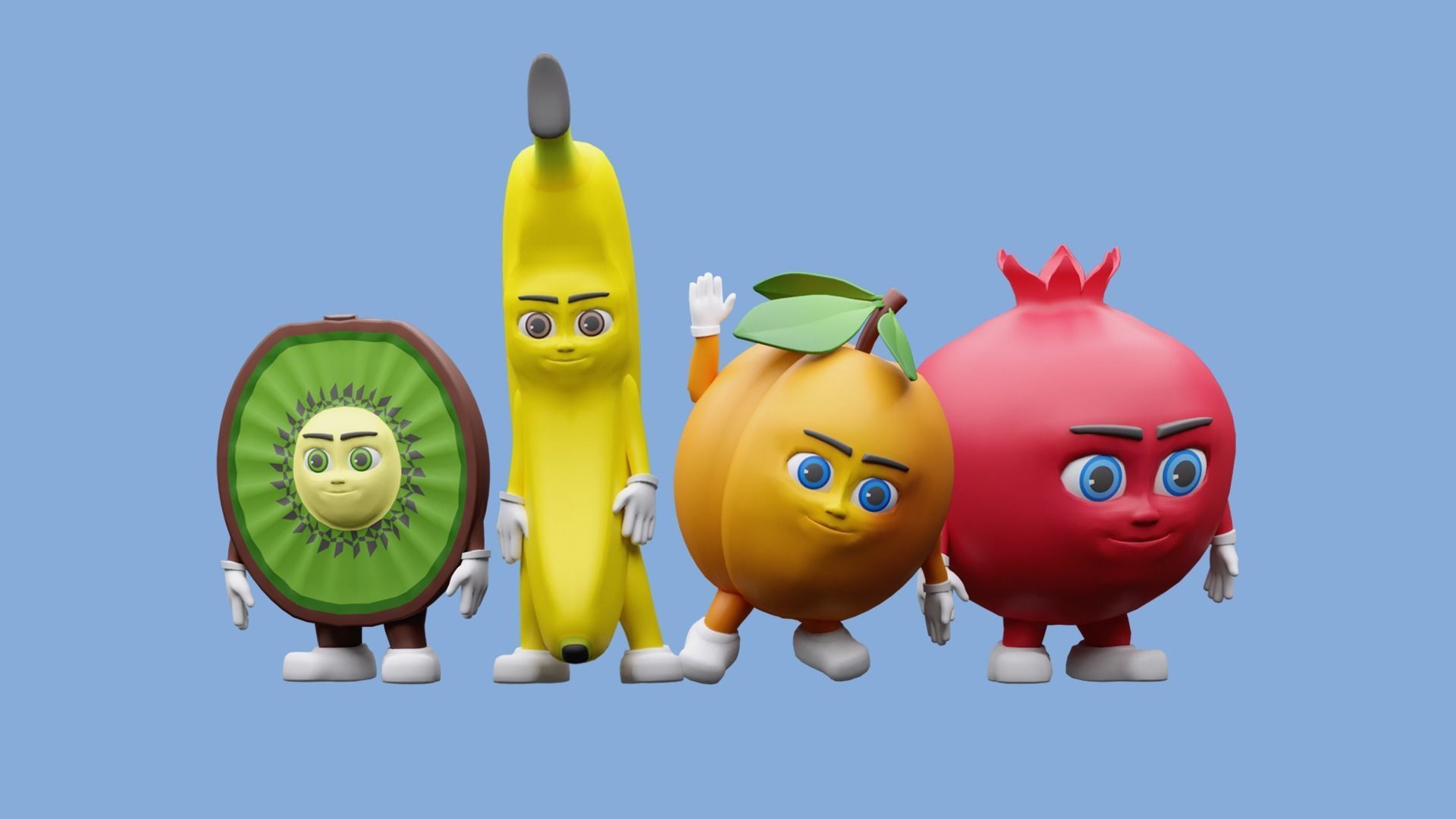 Cartoon character fruit  Low-poly 3D model_3