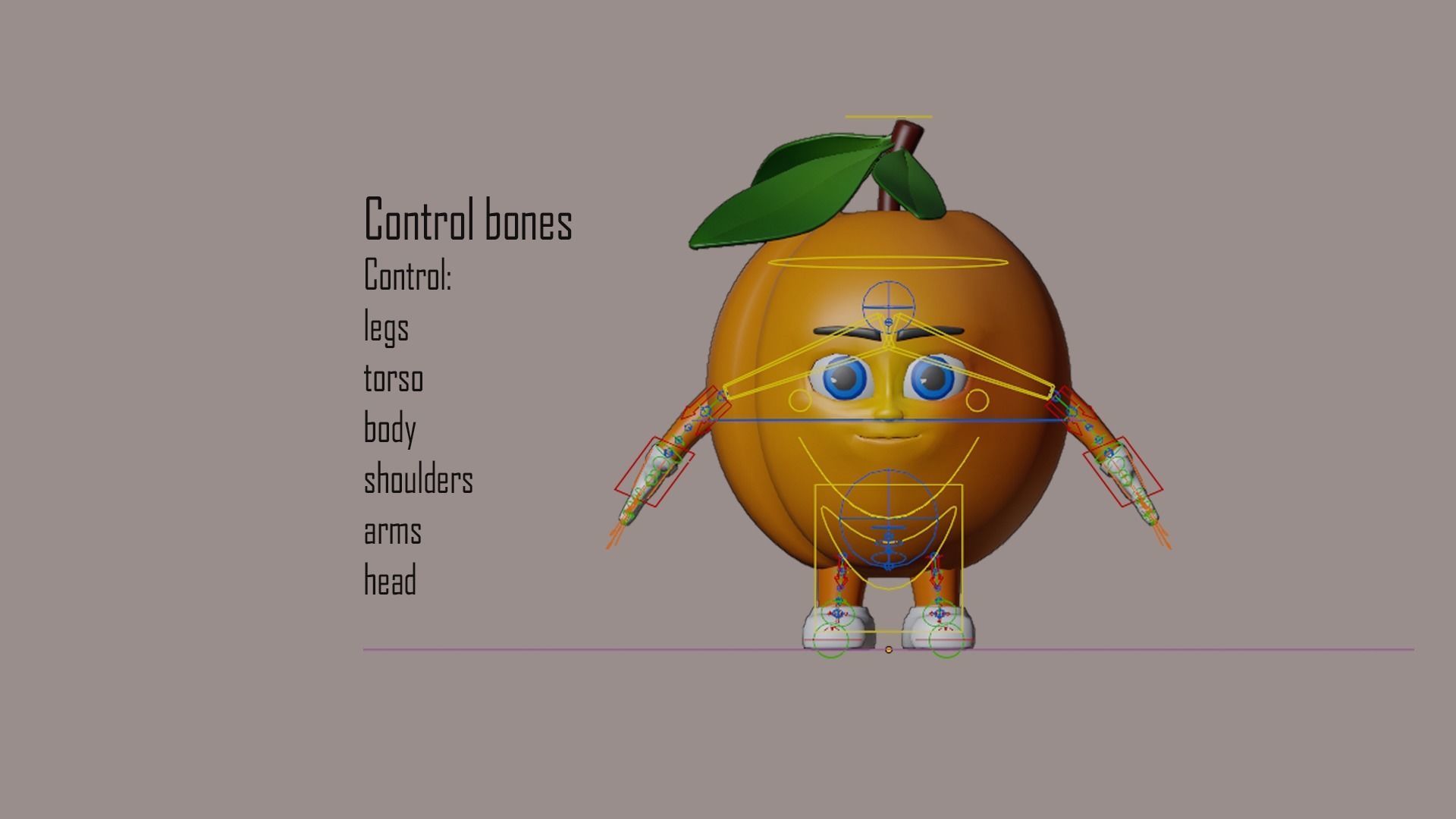 Cartoon character fruit  Low-poly 3D model_7
