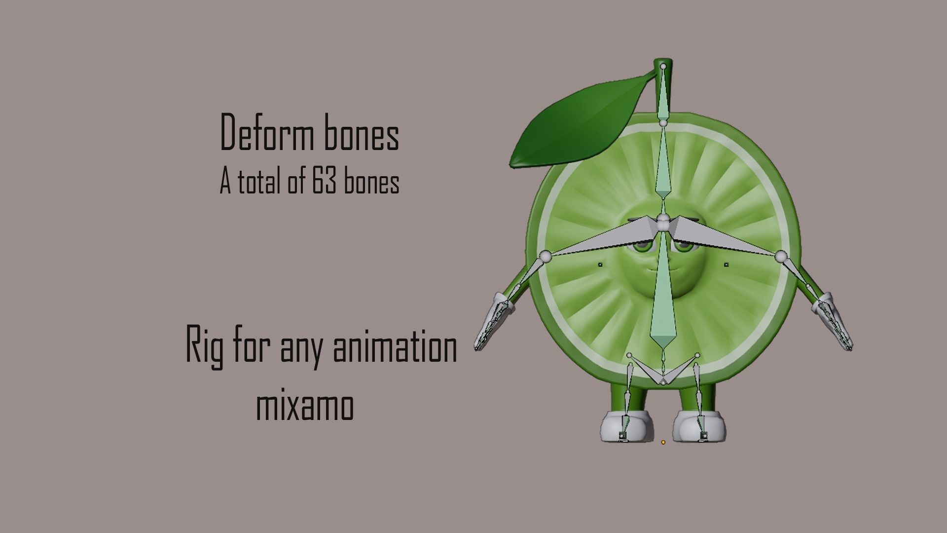 Cartoon character fruit  Low-poly 3D model_8