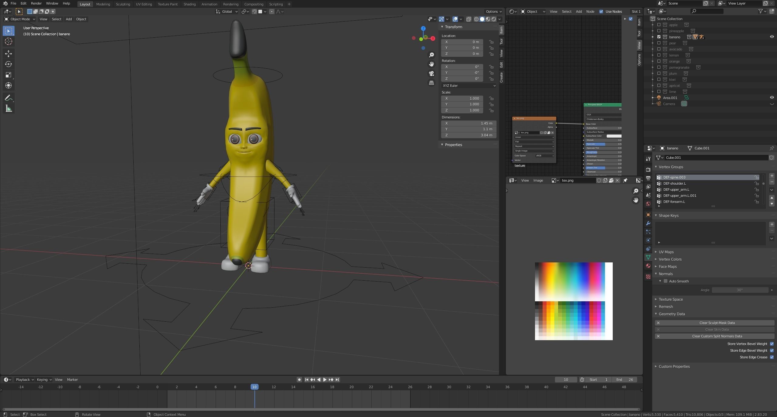 Cartoon character fruit  Low-poly 3D model_9