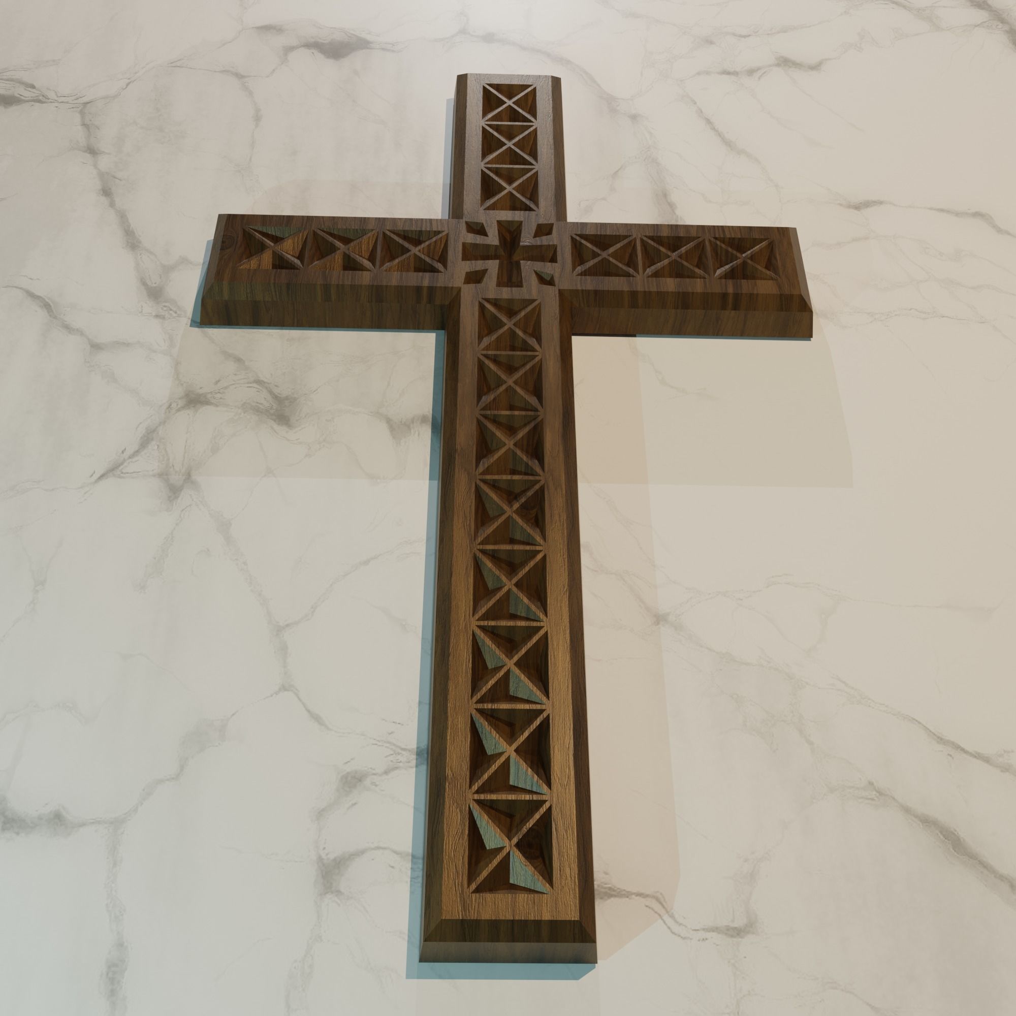 3D model STL FILE for CNC milling machine Wall Cross  3D print model_1