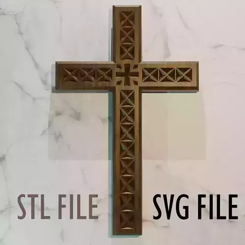 3D model STL FILE for CNC milling machine Wall Cross 