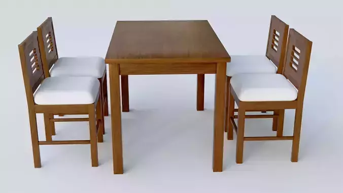 Wooden Dining Table 4 Seater Set for Home