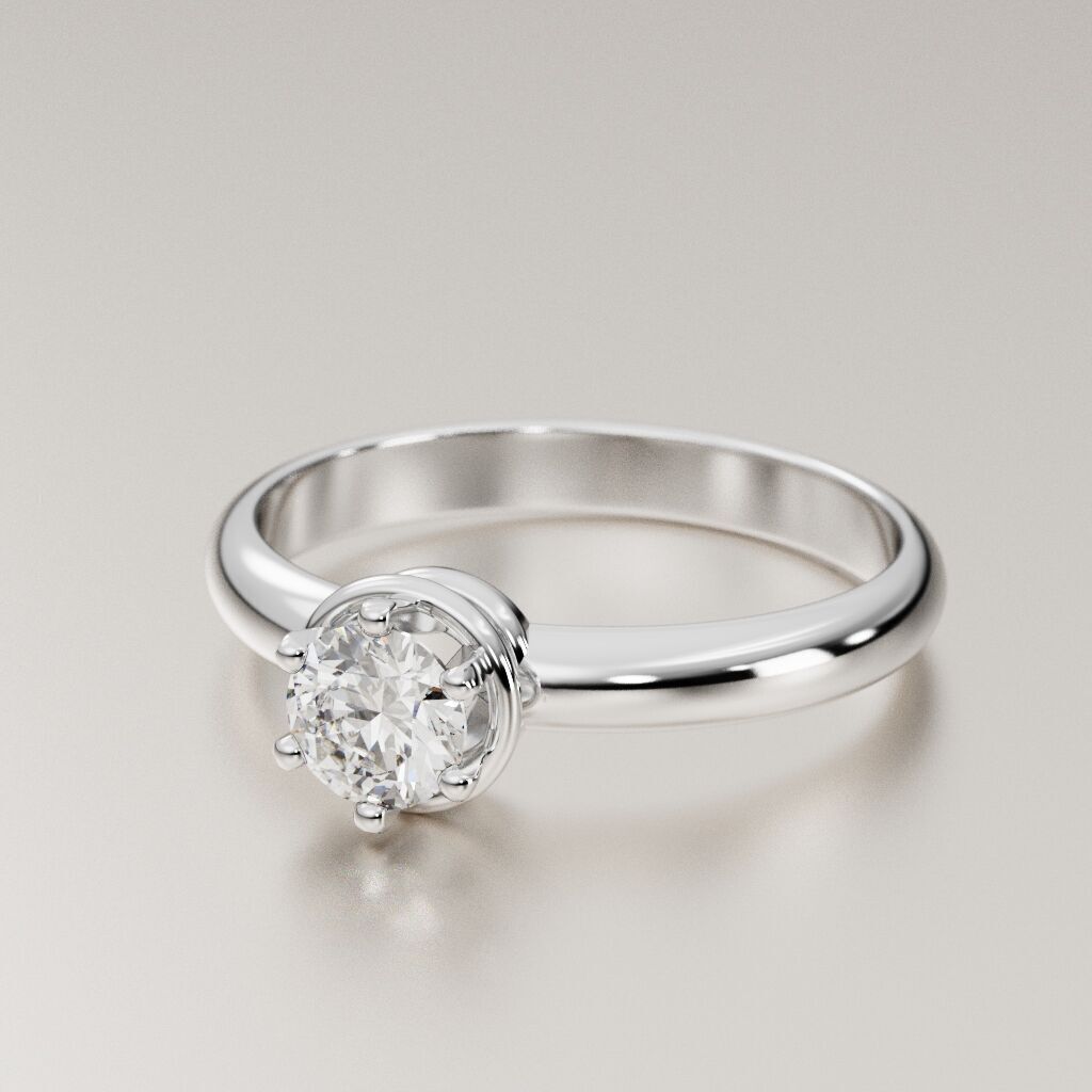 Solitaire diamond ring 3D print model_13