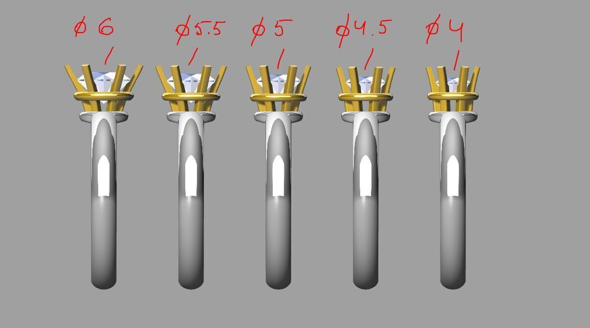 Solitaire diamond ring 3D print model_2