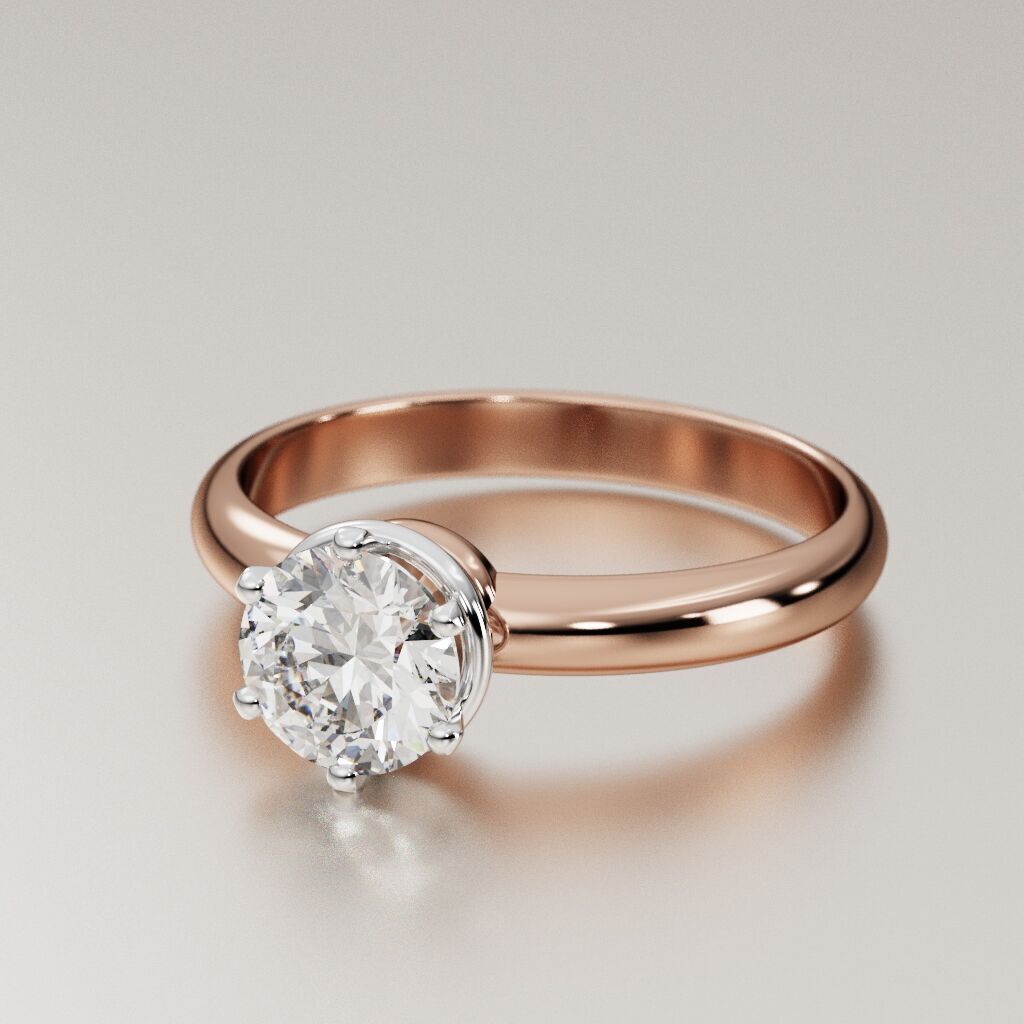 Solitaire diamond ring 3D print model_17