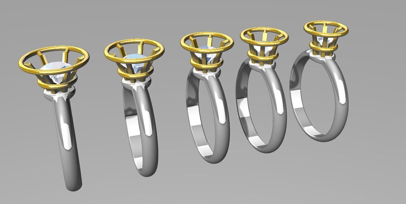 Solitaire diamond ring 3D print model_3