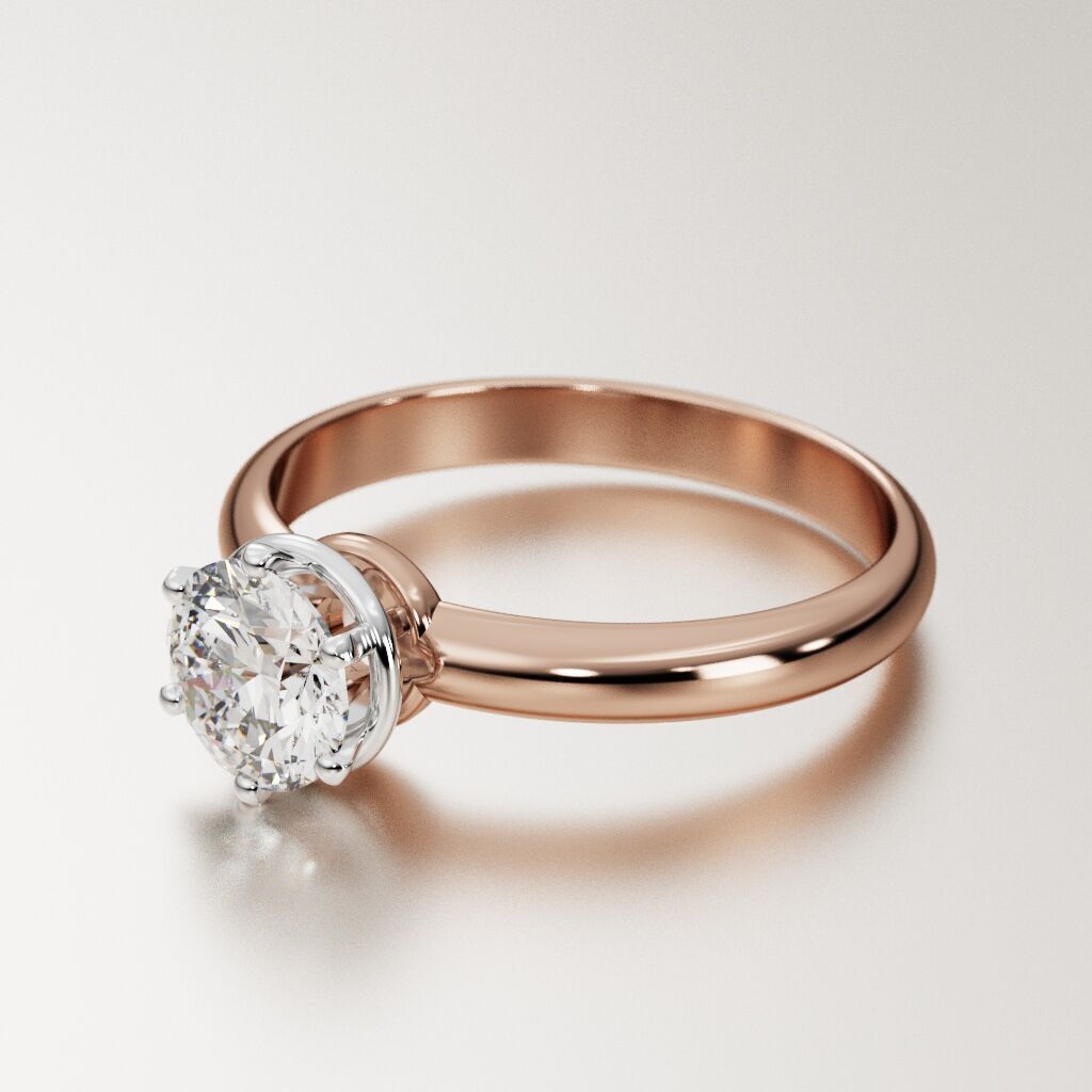 Solitaire diamond ring 3D print model_16