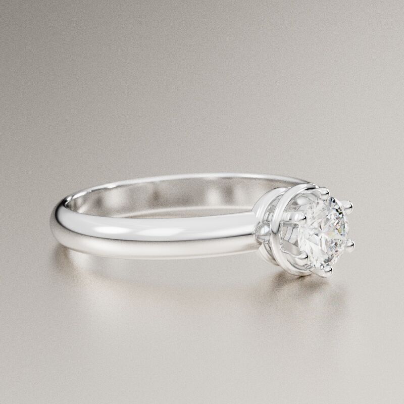 Solitaire diamond ring 3D print model_22