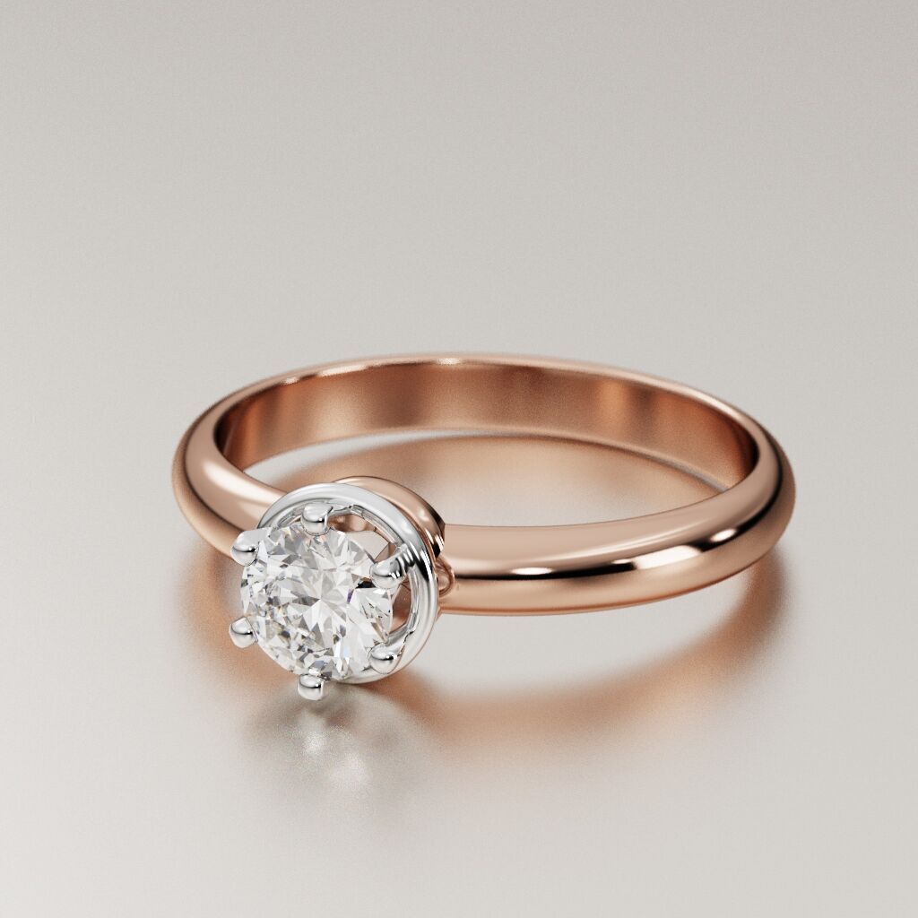 Solitaire diamond ring 3D print model_9