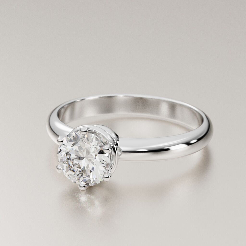 Solitaire diamond ring 3D print model_18