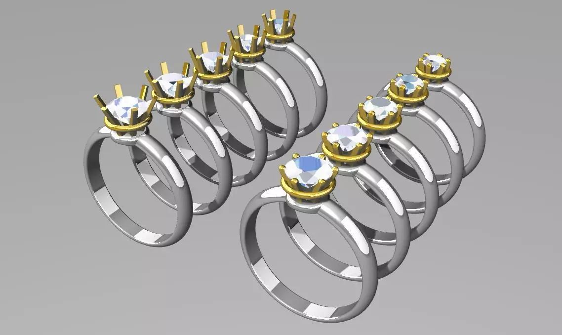 Solitaire diamond ring 3D print model_0