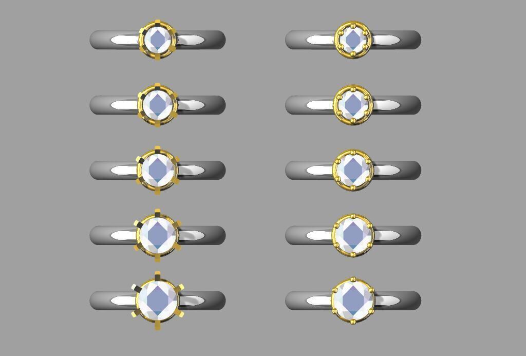 Solitaire diamond ring 3D print model_1